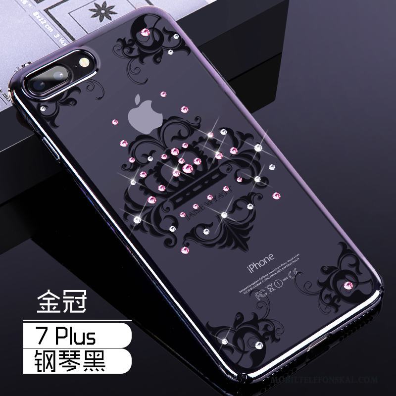 iPhone 7 Plus Skal Svart Transparent Telefon Strass All Inclusive Fallskydd