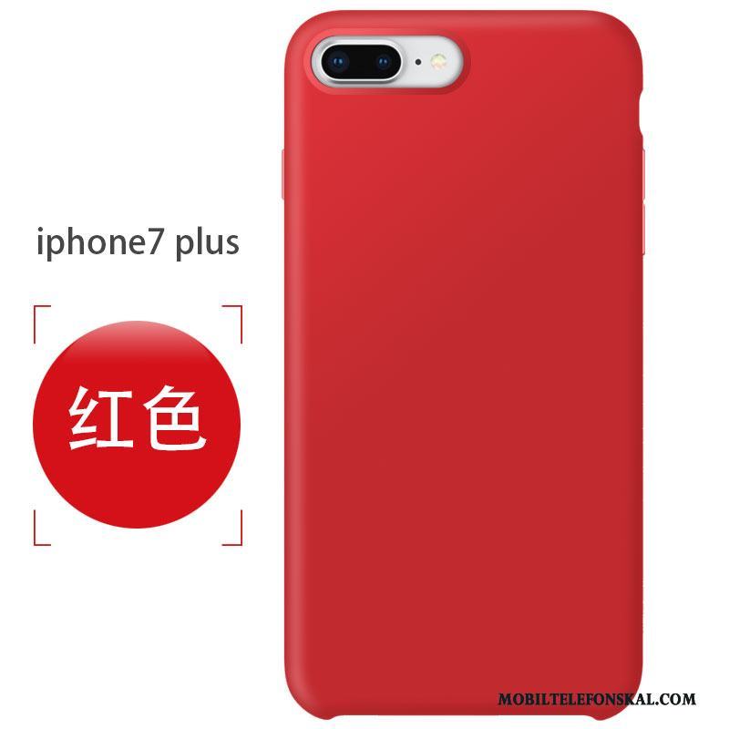 iPhone 7 Plus Skal Telefon Autentiska Silikon Fallskydd Nubuck Mjuk Röd