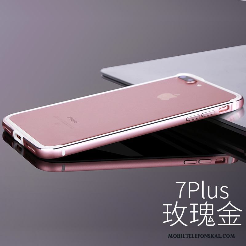 iPhone 7 Plus Skal Telefon Lyxiga Fallskydd Silikon Fodral Guld Metall