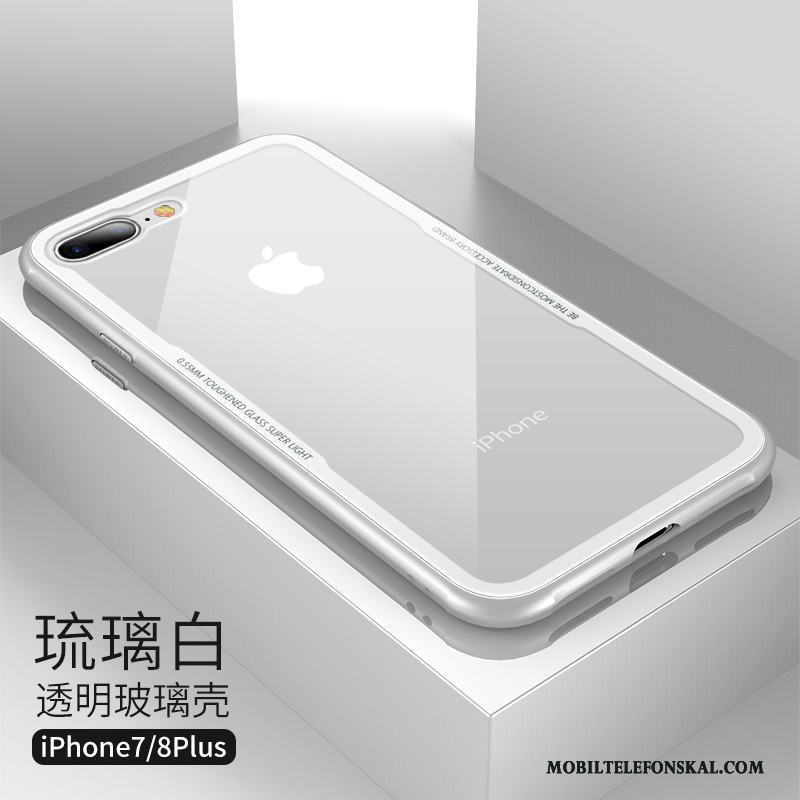iPhone 7 Plus Skydd Skal Telefon Transparent Svart Fodral Glas Trend