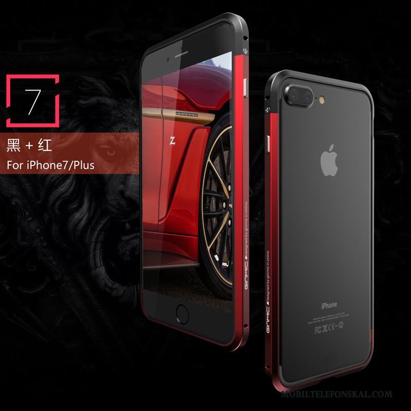 iPhone 7 Plus Trend Fodral Fallskydd Metall Röd Frame Skal Telefon