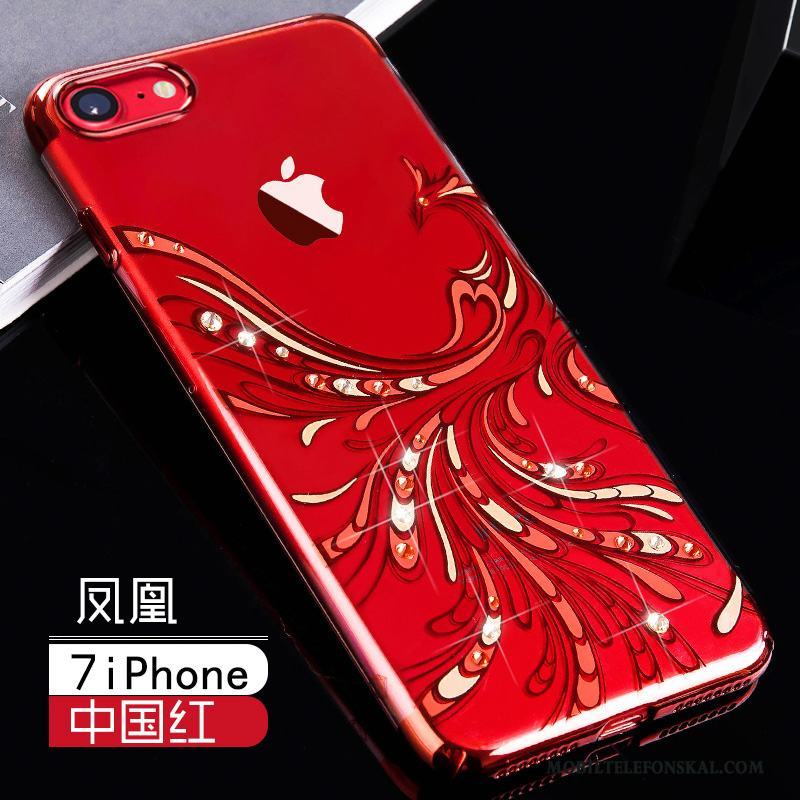 iPhone 7 Röd Skal Telefon Transparent Lyxiga Fodral All Inclusive