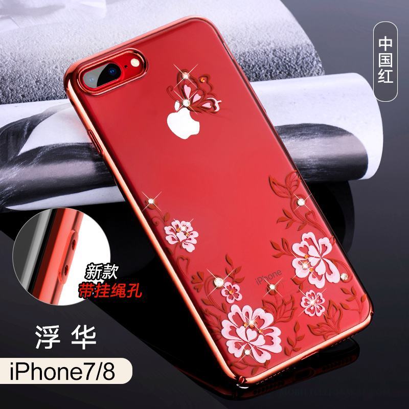 iPhone 7 Röd Skal Telefon Transparent Lyxiga Fodral All Inclusive