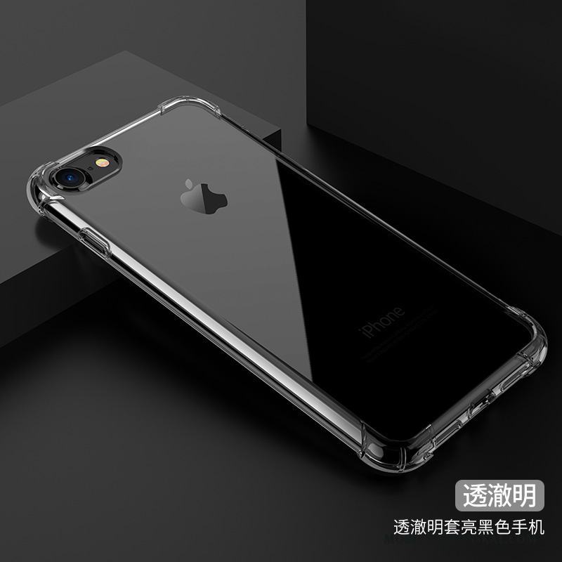iPhone 7 Skal All Inclusive Silikon Ny Fodral Explosionsfri Transparent Svart