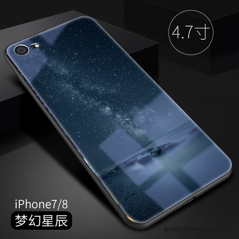 iPhone 7 Skal Fallskydd Spegel Glas Purpur Mjuk All Inclusive Fodral