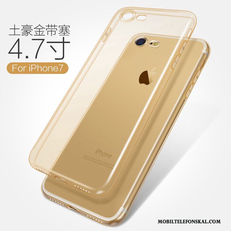iPhone 7 Skal Fodral Mjuk Silikon Skydd Rosa Guld Fallskydd Transparent