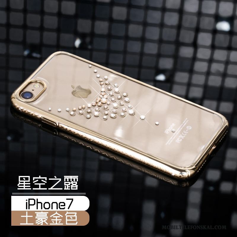 iPhone 7 Skal Rosa Guld Hård Strass Fallskydd Lyxiga Telefon