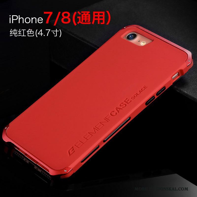 iPhone 7 Skal Svart Röd Ny Metall Trend Fallskydd Frame