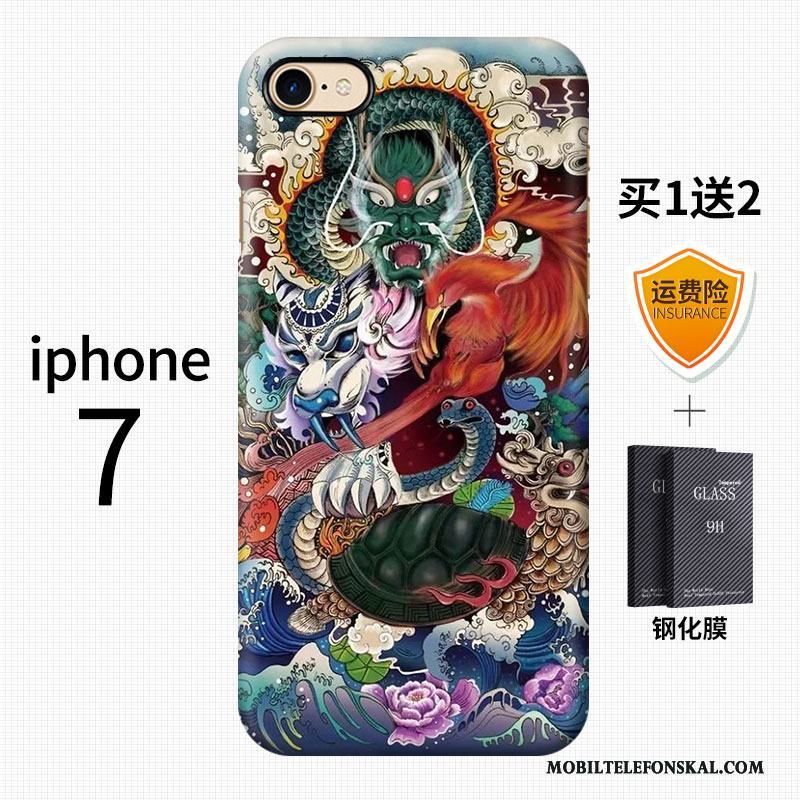 iPhone 7 Skal Telefon Konst Fallskydd Nubuck Trend Färg Kinesisk Stil