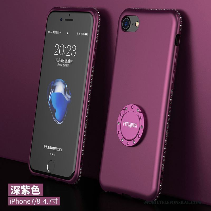 iPhone 7 Strass Rosa Support Mjuk Silikon Skal Telefon Nubuck