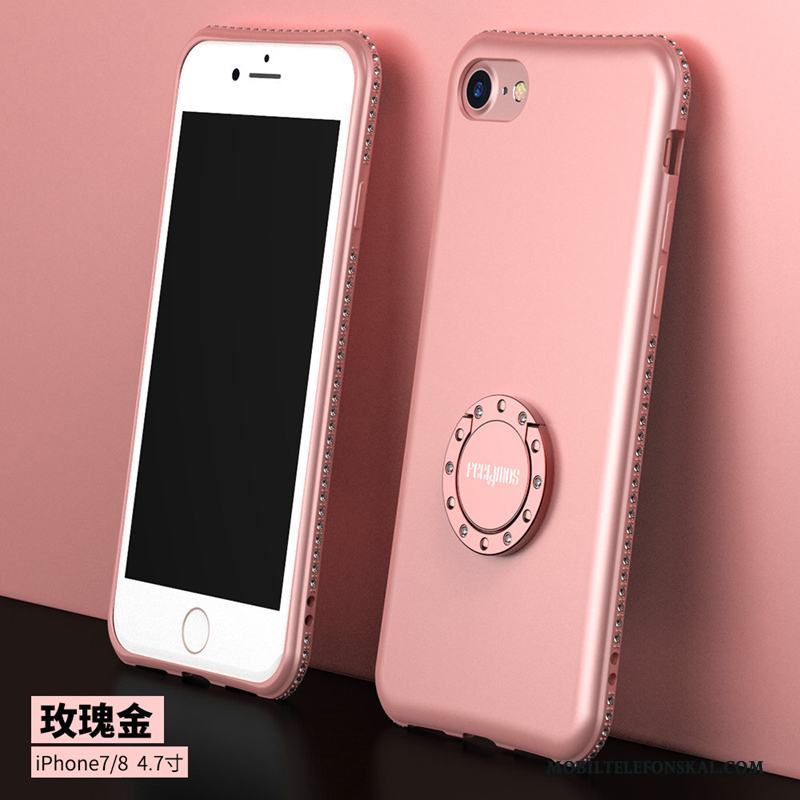 iPhone 7 Strass Rosa Support Mjuk Silikon Skal Telefon Nubuck