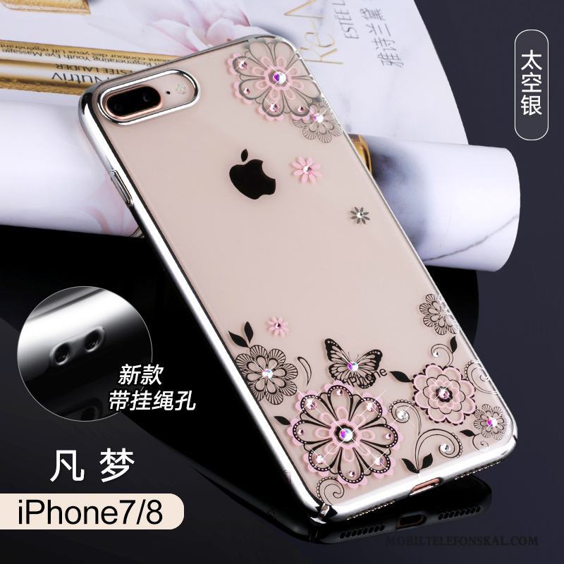 iPhone 7 Transparent Skal Telefon Trend Varumärke Rosa Guld Fodral Ny Lyxiga