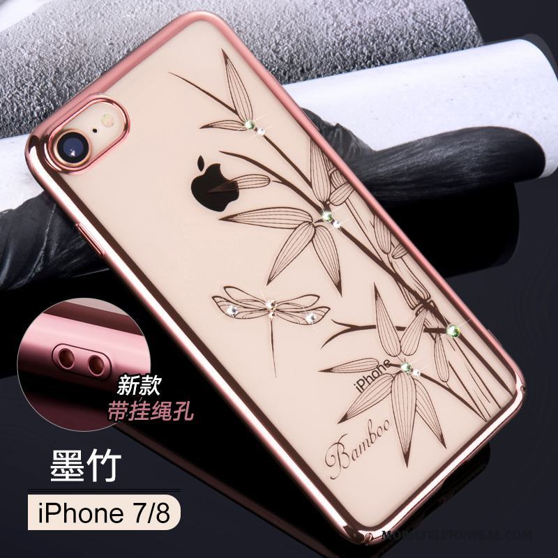 iPhone 7 Transparent Skal Telefon Trend Varumärke Rosa Guld Fodral Ny Lyxiga