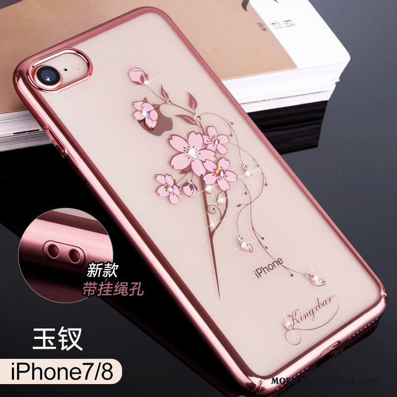 iPhone 7 Transparent Skal Telefon Trend Varumärke Rosa Guld Fodral Ny Lyxiga