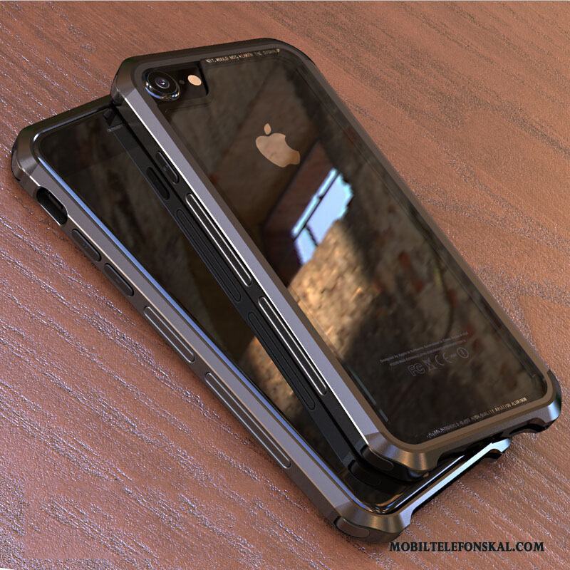 iPhone 8 Kreativa Metall Skal Telefon Skydd Röd Mobil Telefon Fodral