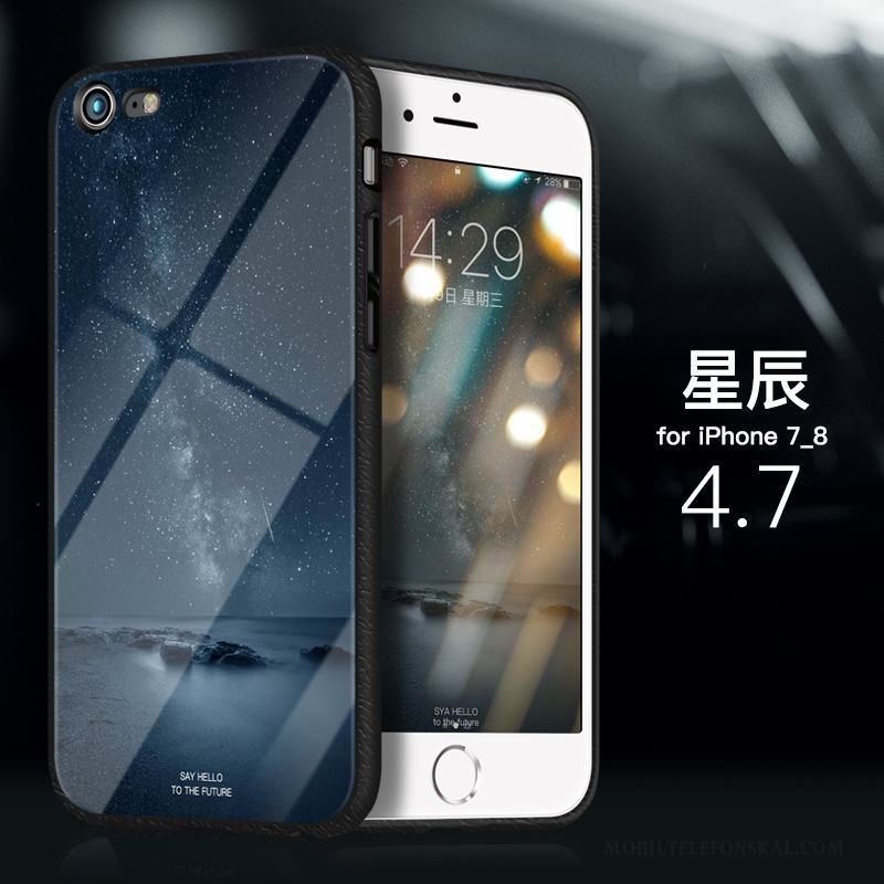 iPhone 8 Plus Fallskydd Glas Trend All Inclusive Mjuk Purpur Skal Telefon