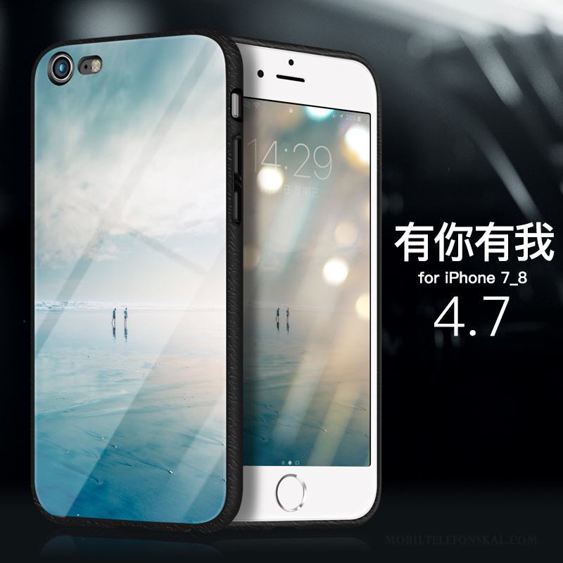 iPhone 8 Plus Fallskydd Glas Trend All Inclusive Mjuk Purpur Skal Telefon
