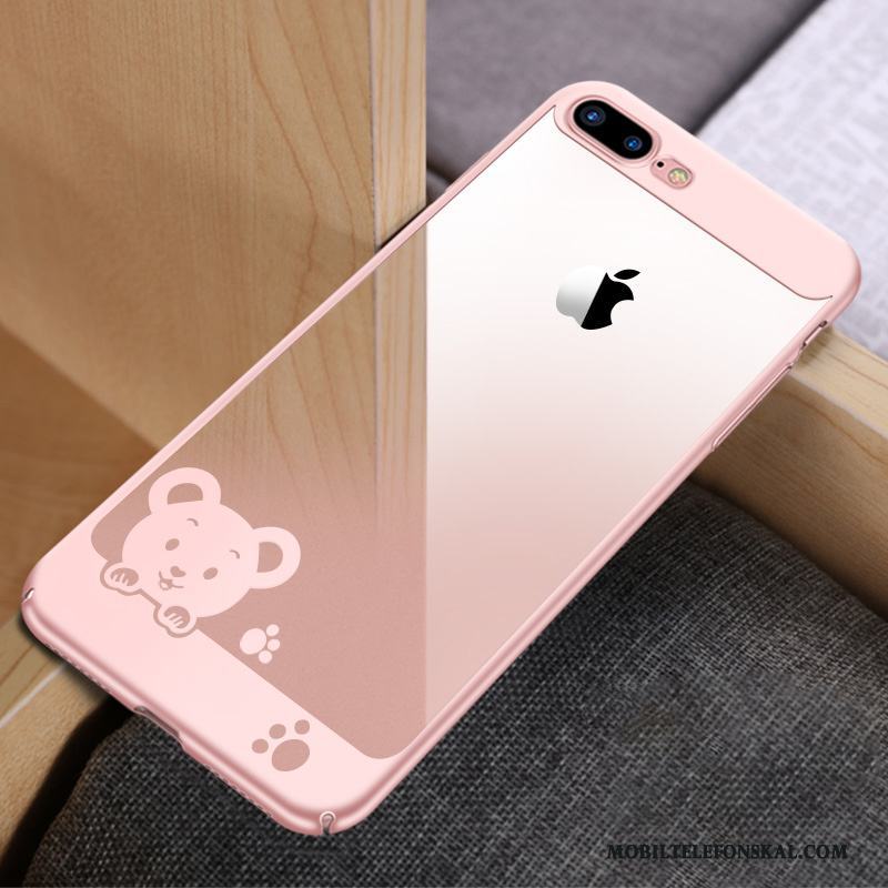 iPhone 8 Plus Fallskydd Transparent Fodral Skal Telefon Mjuk Silikon Rosa