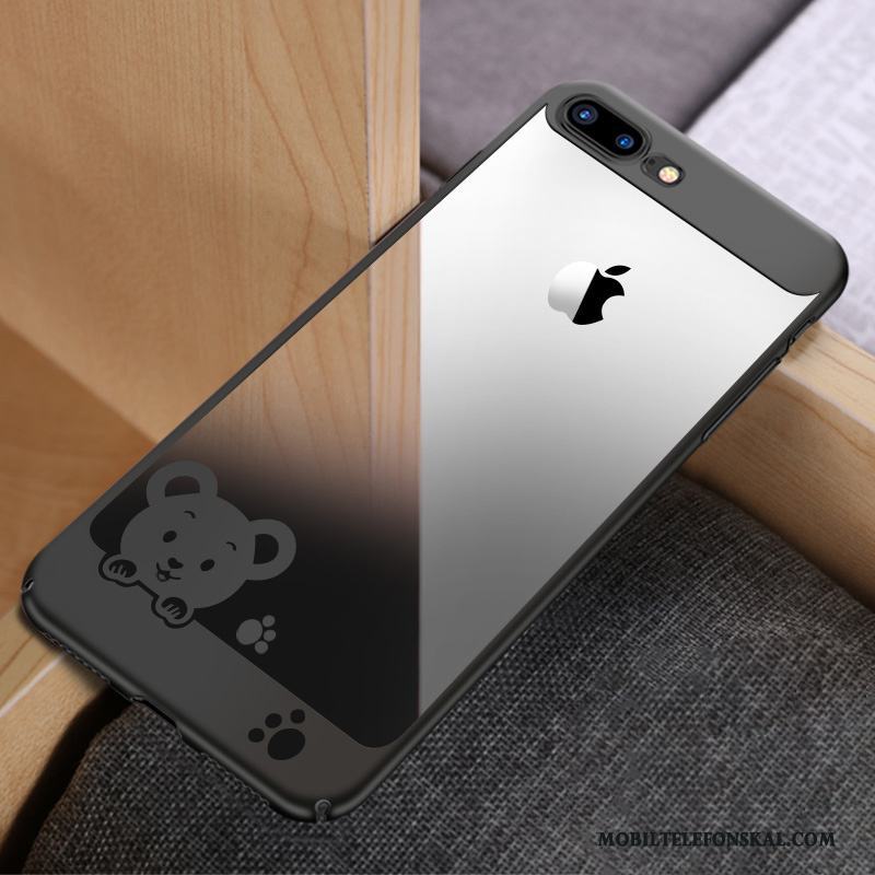 iPhone 8 Plus Fallskydd Transparent Fodral Skal Telefon Mjuk Silikon Rosa