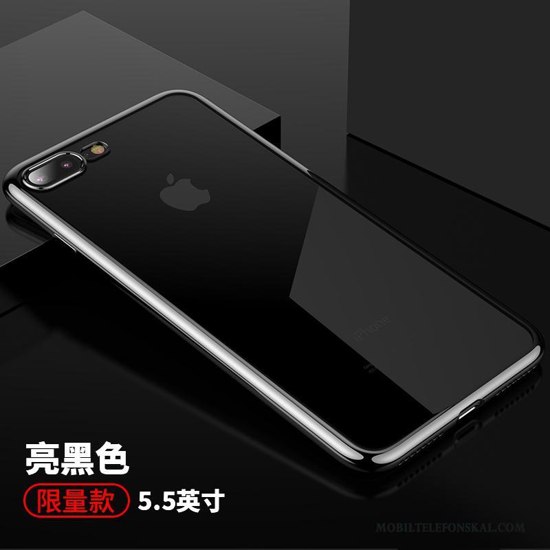 iPhone 8 Plus Fallskydd Transparent Röd Mjuk Slim Skal Telefon Fodral