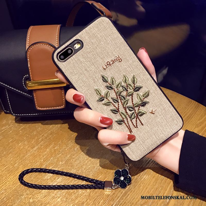 iPhone 8 Plus Fodral All Inclusive Grå Mörk Skal Broderi Kreativa