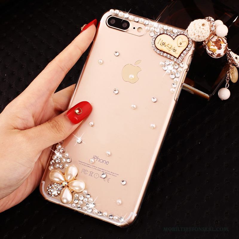 iPhone 8 Plus Med Strass Rosa Ny Fodral Transparent Skal Skydd