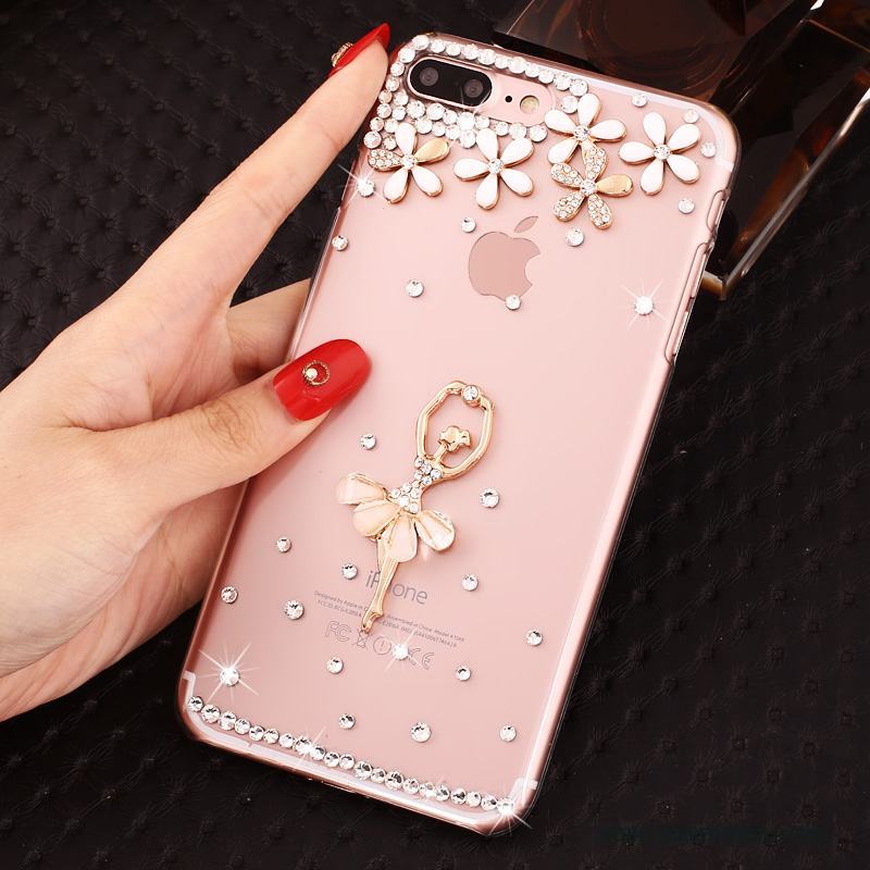 iPhone 8 Plus Med Strass Rosa Ny Fodral Transparent Skal Skydd