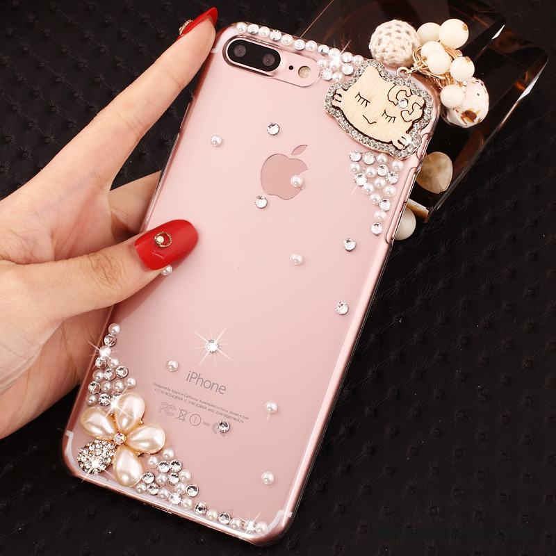 iPhone 8 Plus Med Strass Rosa Ny Fodral Transparent Skal Skydd