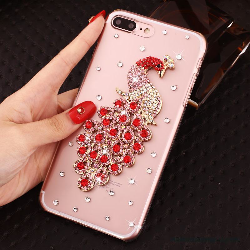 iPhone 8 Plus Med Strass Rosa Ny Fodral Transparent Skal Skydd