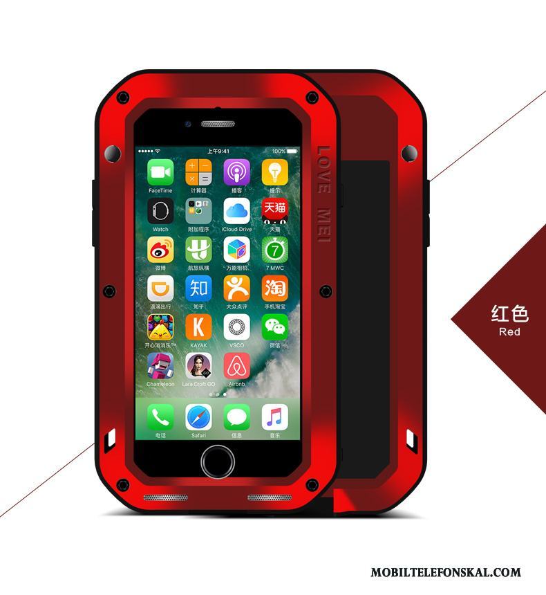 iPhone 8 Plus Metall Fodral Friluftsliv Dekomprimering Skal Telefon Silikon Skydd