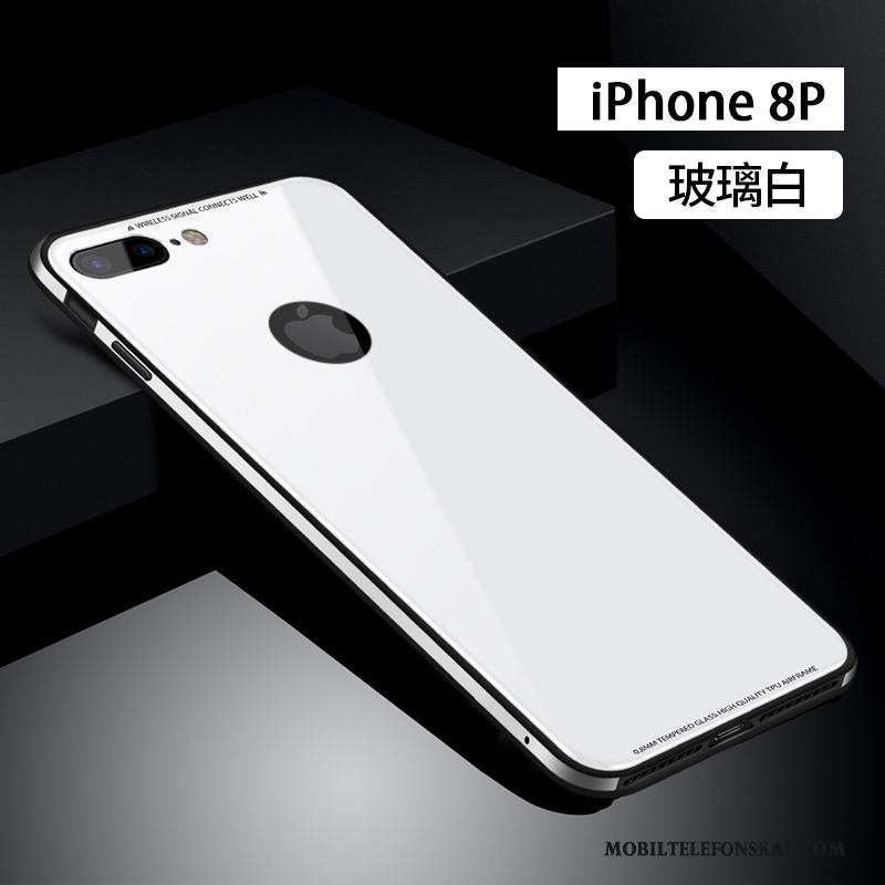 iPhone 8 Plus Metall Glas All Inclusive Skal Telefon Fodral Silikon Fallskydd