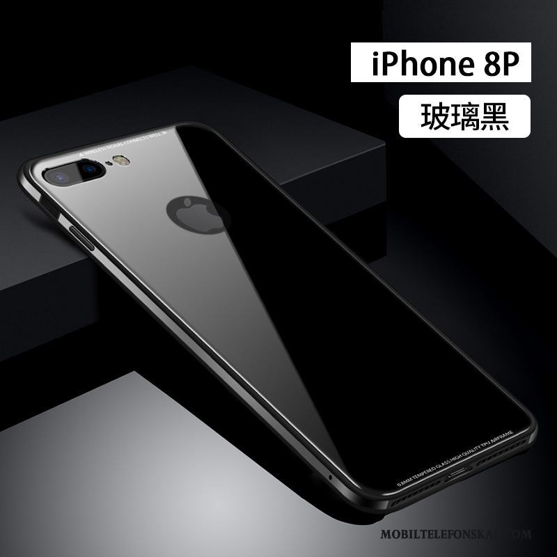 iPhone 8 Plus Metall Glas All Inclusive Skal Telefon Fodral Silikon Fallskydd