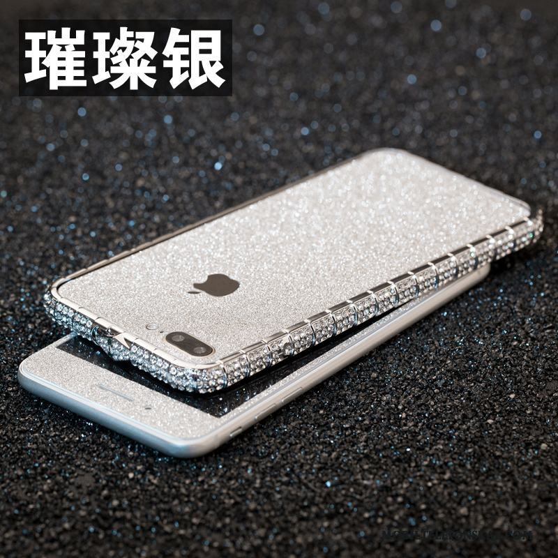 iPhone 8 Plus Metall Ny Skal Fallskydd Frame Med Strass Telefon