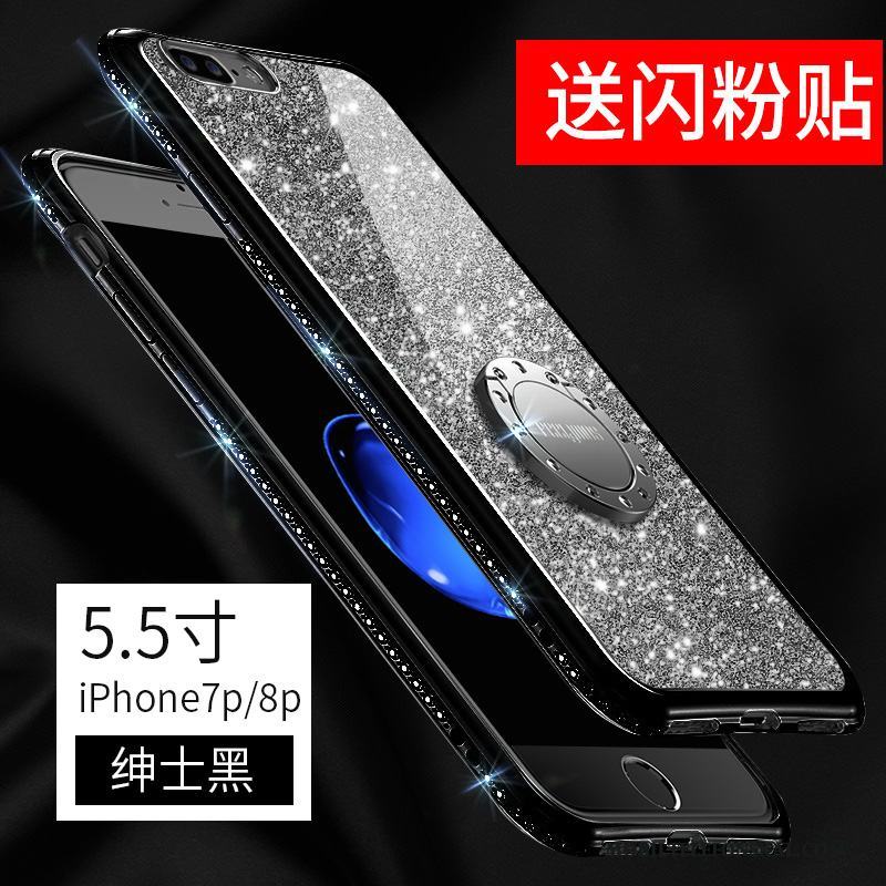 iPhone 8 Plus Ring Silikon Transparent Fallskydd Skal Telefon Gul Strass