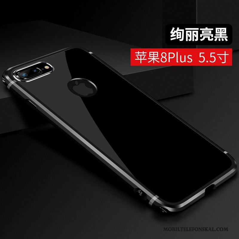 iPhone 8 Plus Skal Fodral Trend Trend Varumärke Lyxiga Blå Metall Fallskydd