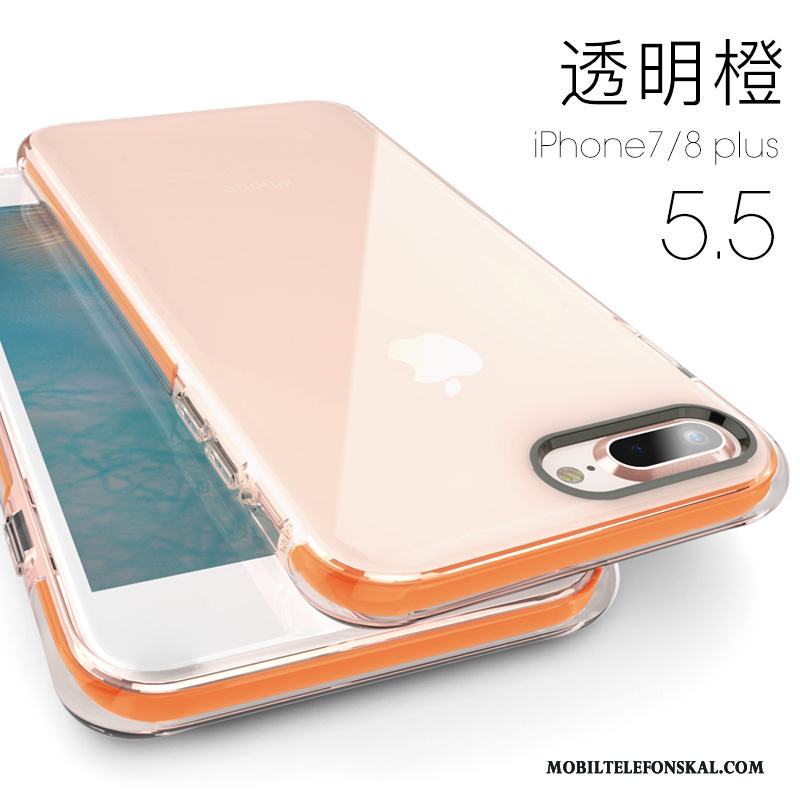 iPhone 8 Plus Skal Mjuk Transparent Silikon Rosa All Inclusive Fodral Ny
