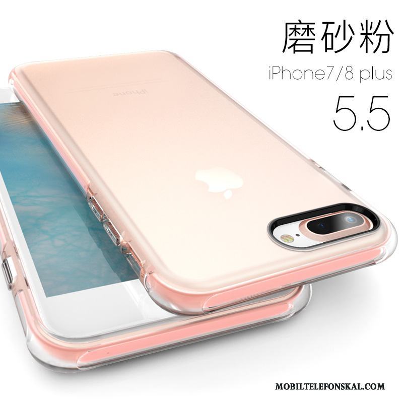 iPhone 8 Plus Skal Mjuk Transparent Silikon Rosa All Inclusive Fodral Ny