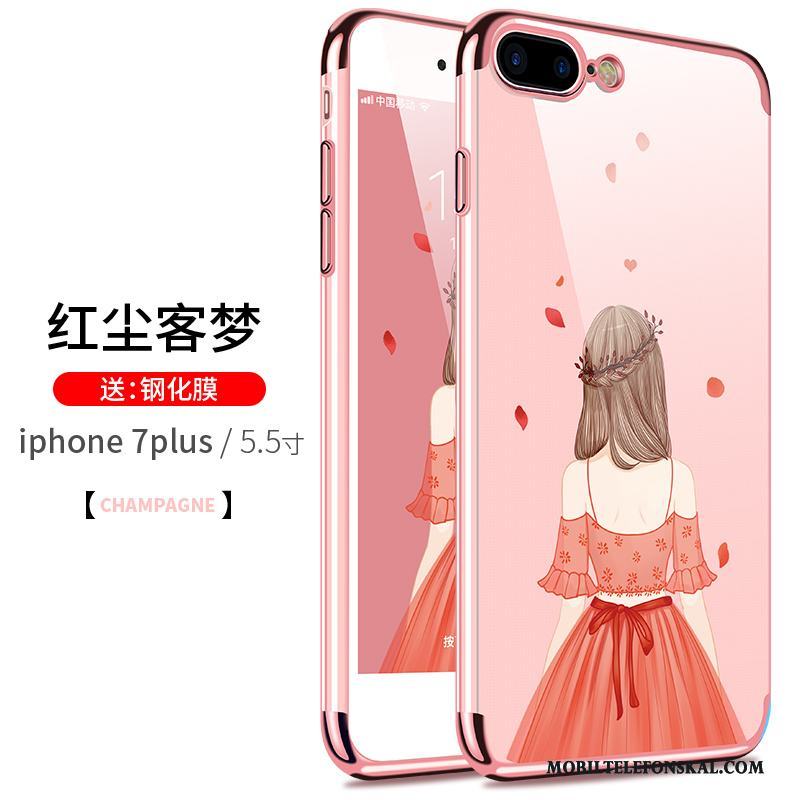 iPhone 8 Plus Skal Ny Transparent Rosa Fallskydd Slim Silikon Mjuk