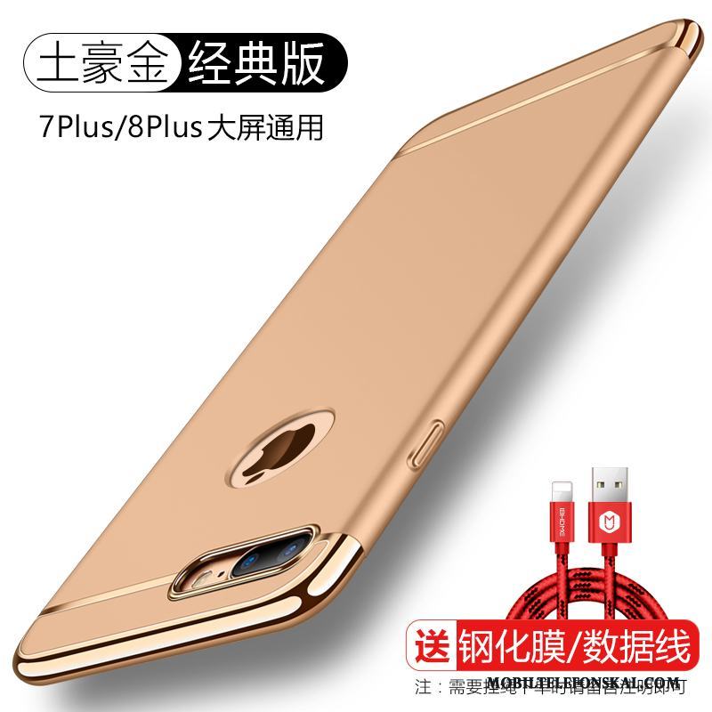 iPhone 8 Plus Skal Telefon Hård Trend Nubuck Skydd Ring Guld