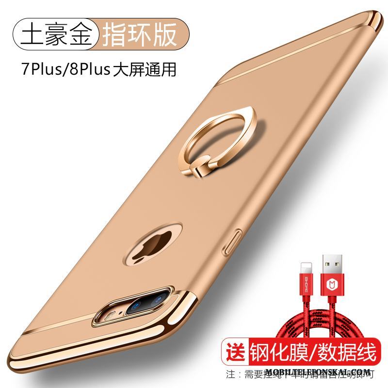 iPhone 8 Plus Skal Telefon Hård Trend Nubuck Skydd Ring Guld