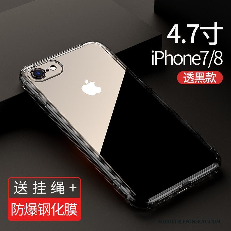 iPhone 8 Plus Skal Telefon Transparent Fodral Fallskydd Silikon All Inclusive Pratkvarn