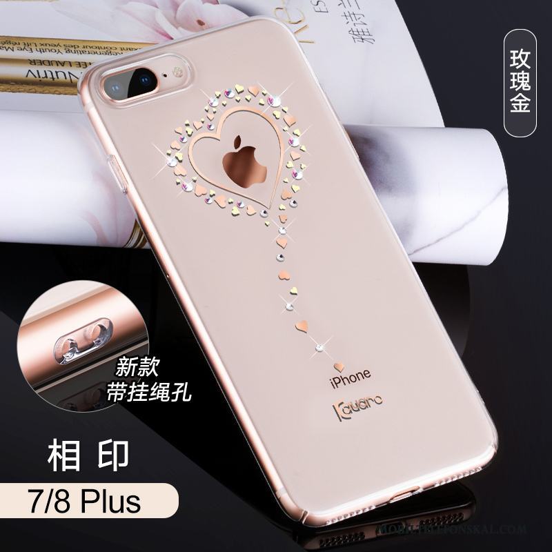 iPhone 8 Plus Strass Skal Telefon Fodral Ny Fallskydd Transparent Lyxiga