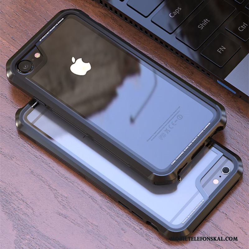 iPhone 8 Purpur Metall Skal Fallskydd Frame Telefon Hård
