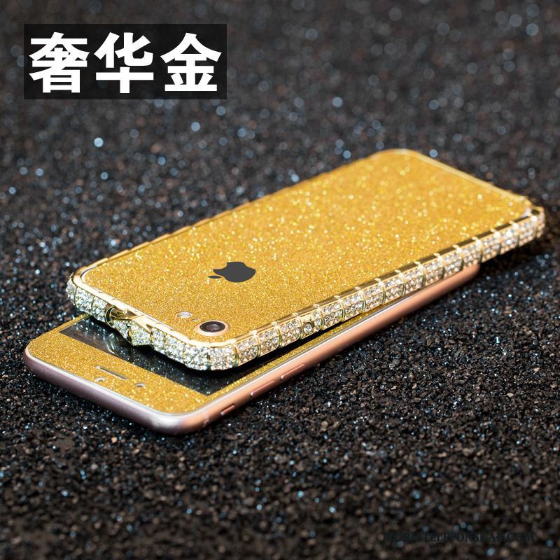 iPhone 8 Skal Rosa Guld Med Strass Ny Skydd Frame Fallskydd Fodral