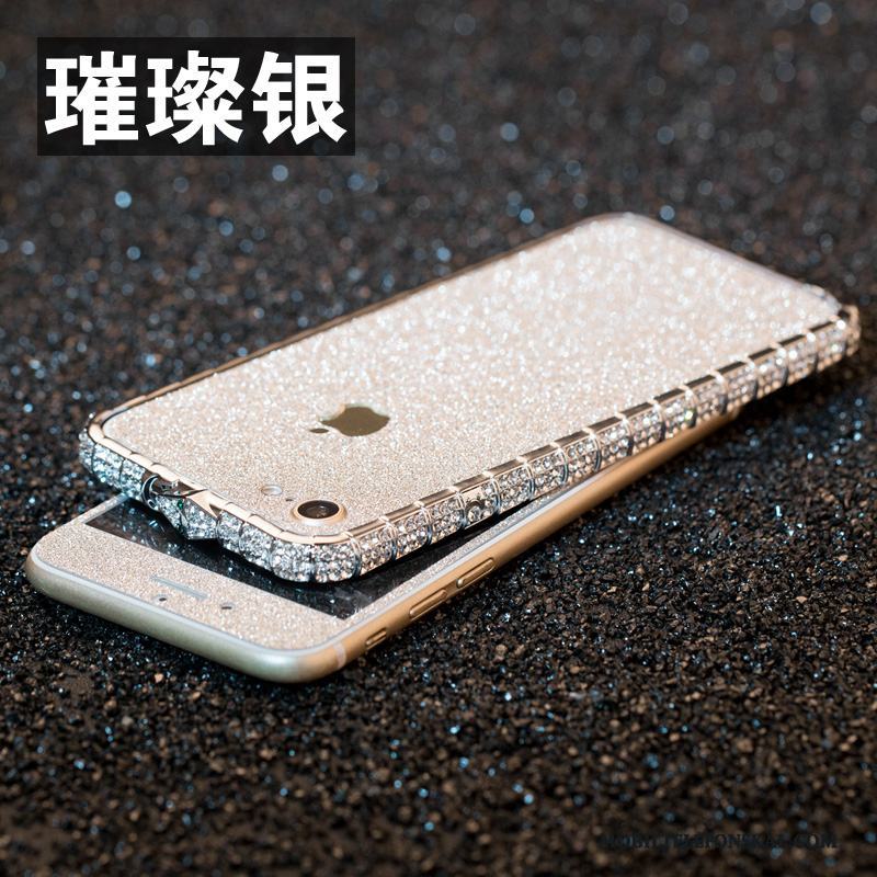 iPhone 8 Skal Rosa Guld Med Strass Ny Skydd Frame Fallskydd Fodral