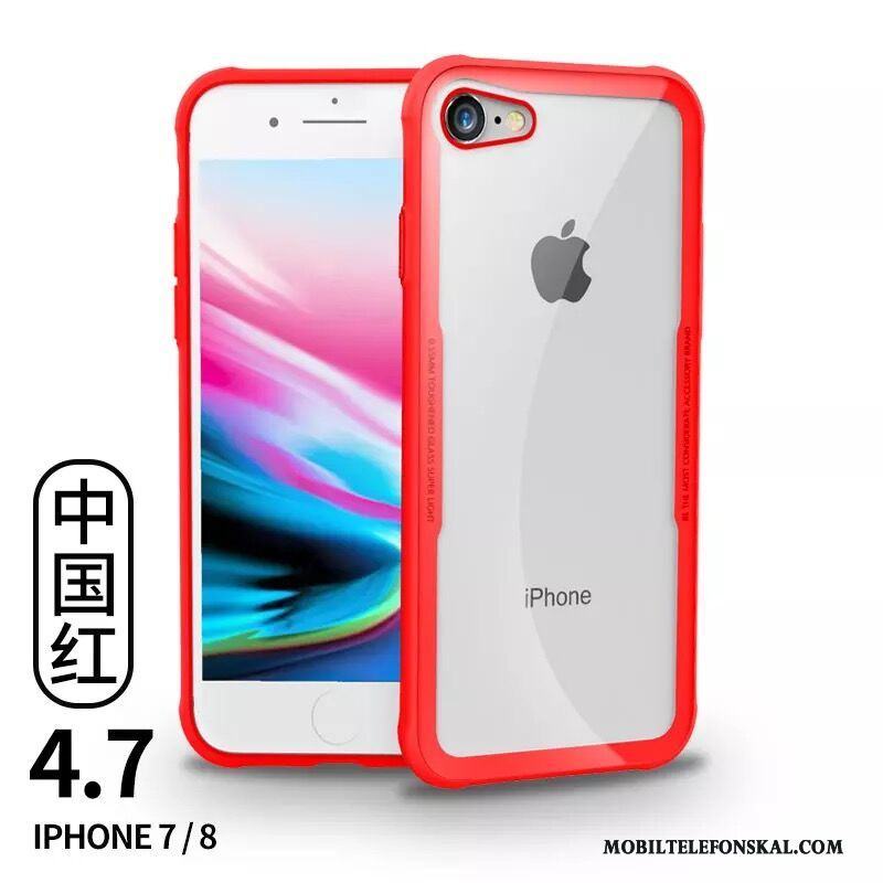 iPhone 8 Skal Röd Fallskydd Trend Svart Lyxiga Metall Fodral