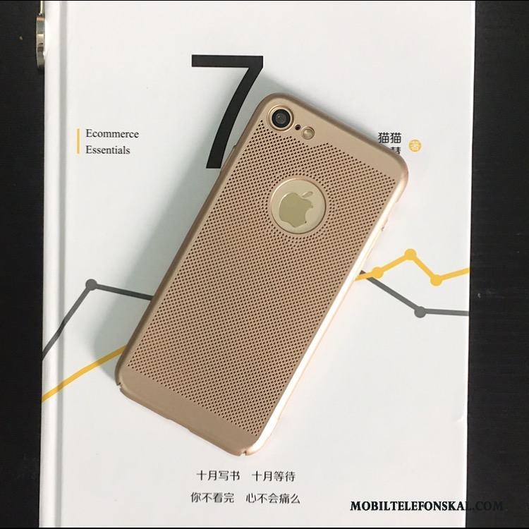 iPhone 8 Skydd Strålande Skal Fallskydd Nubuck Guld Fodral