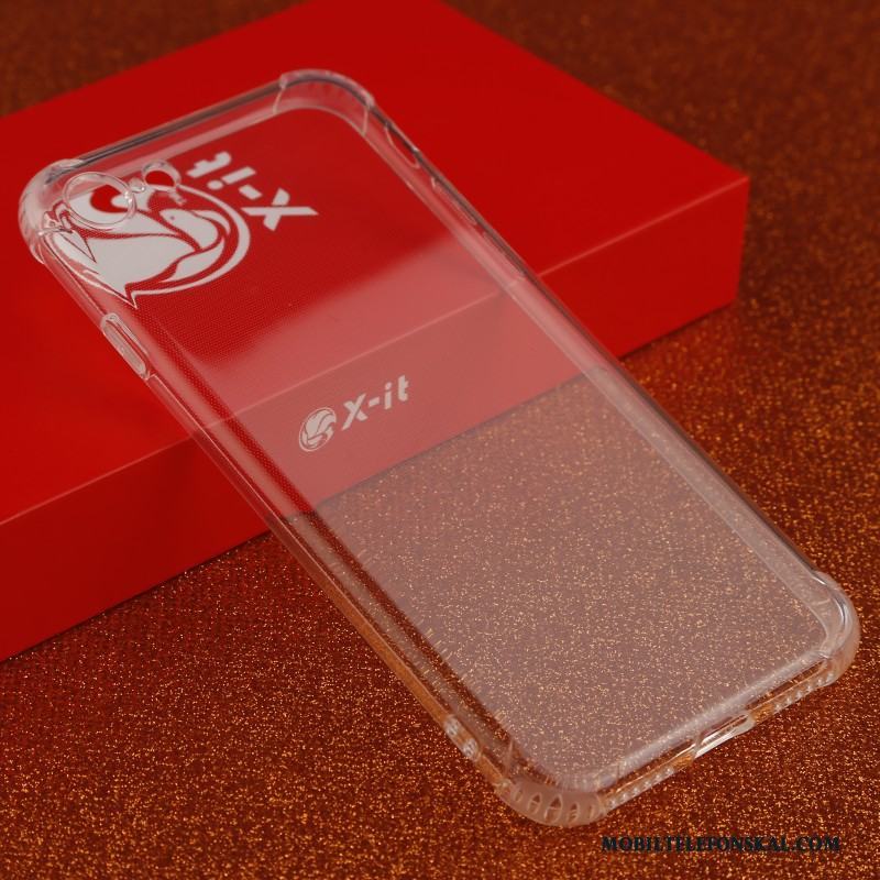 iPhone 8 Transparent Rosa Guld Mjuk Skal Telefon Fodral Fallskydd Silikon