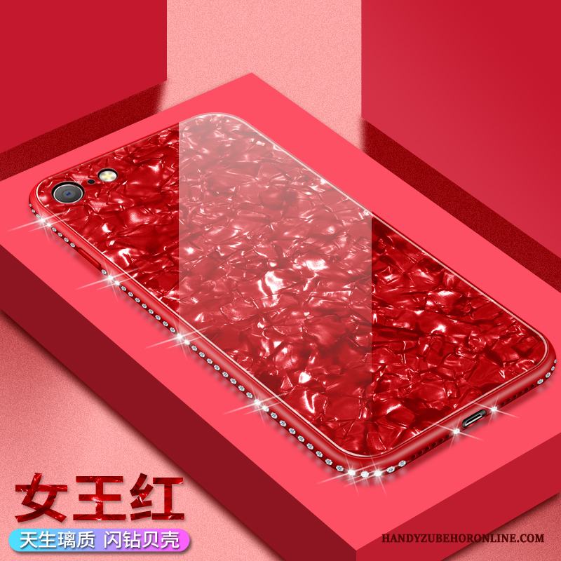 iPhone Se 2020 Fallskydd Skal Mode Glas Röd Trend Net Red