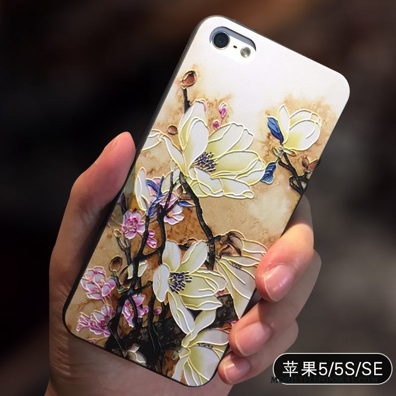 iPhone Se Kinesisk Stil Silikon Kreativa Skal Telefon Fallskydd Gul Enkel